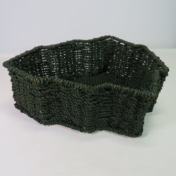 heavy duty forest green tree shaped woven rope basket Organic Modern Farmhouse - Picture 3 of 12